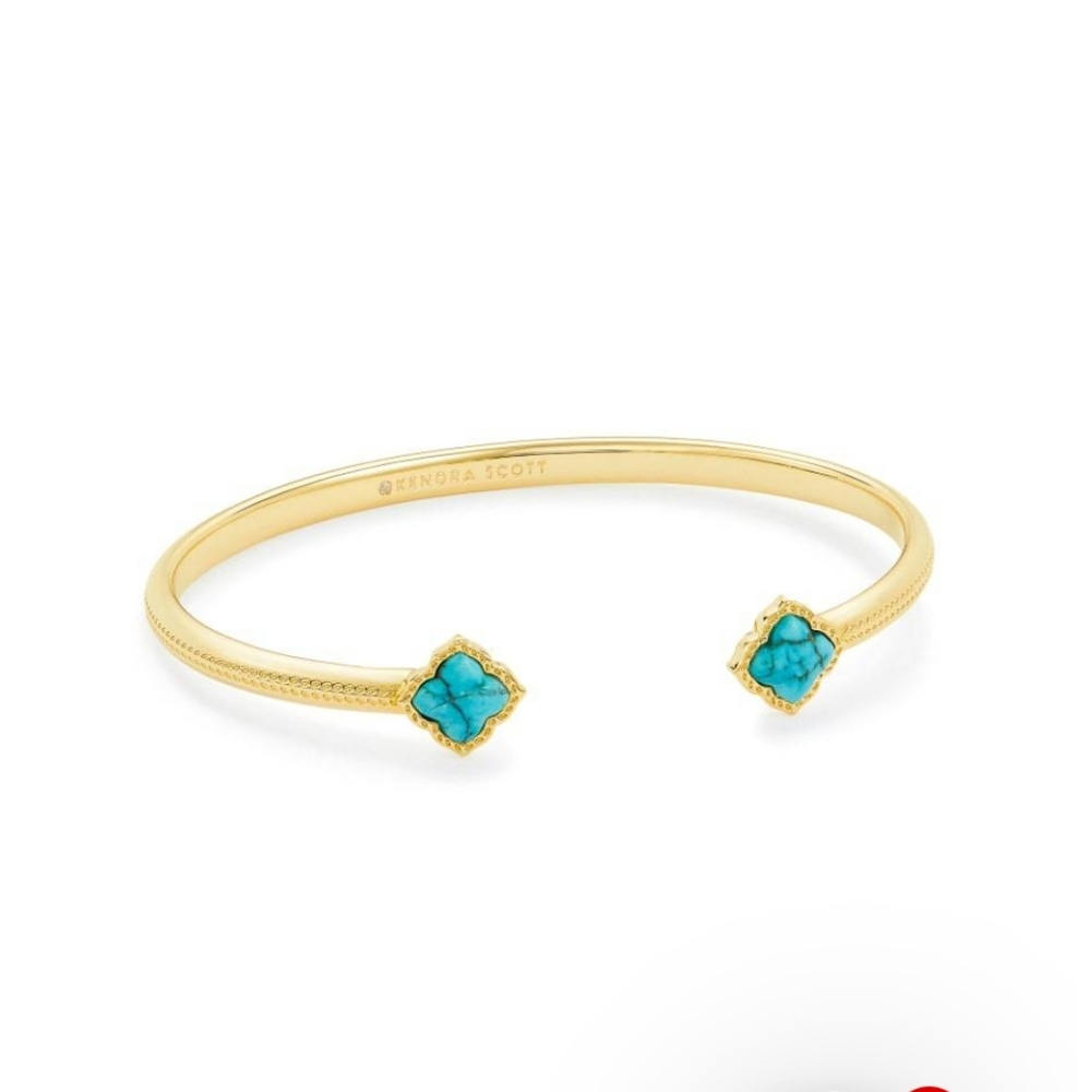 Kendra Scott Mallory Cuff Bracelet Gold/Turqoise NWT